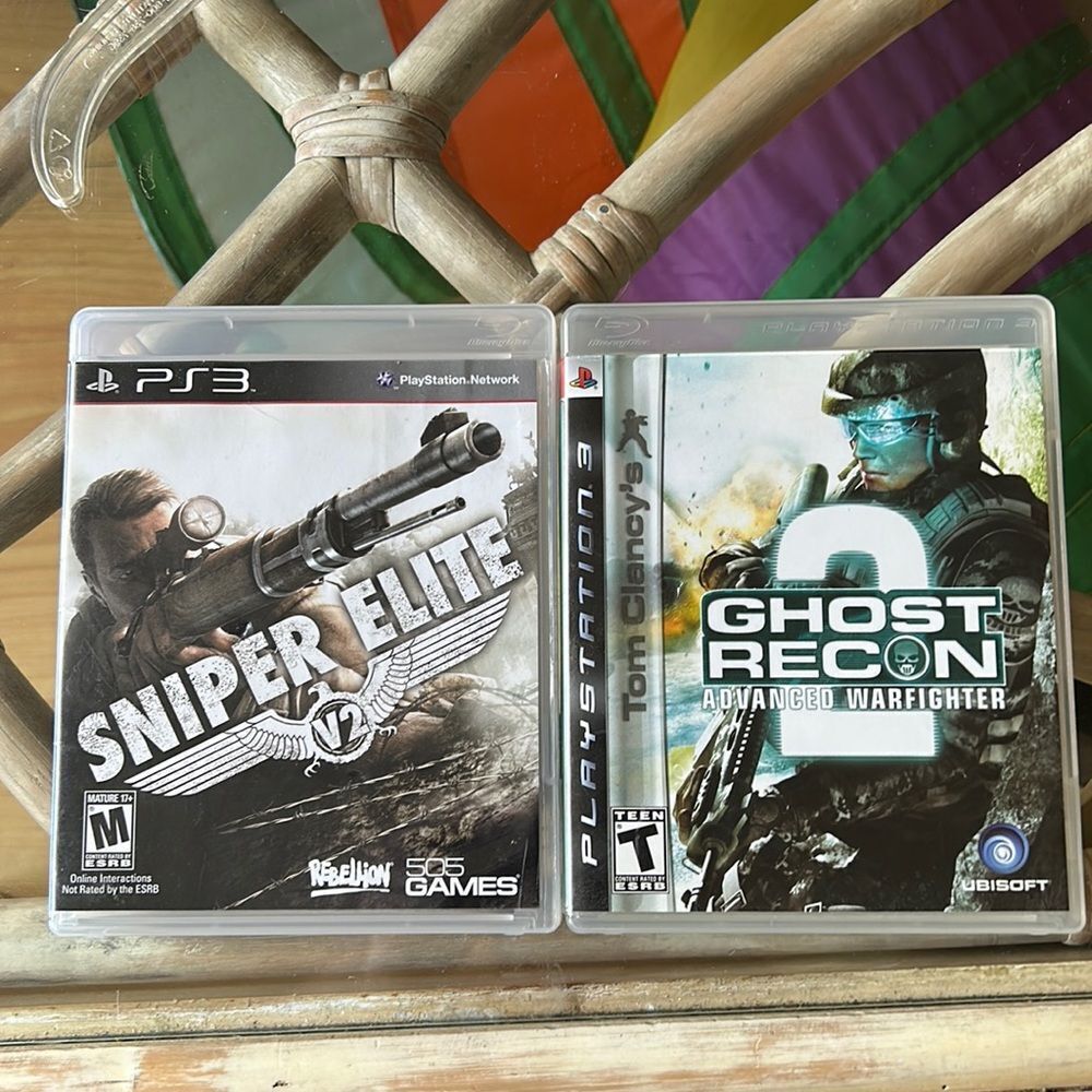🐶2 PS3 GAMES sniper elite/ ghost recon